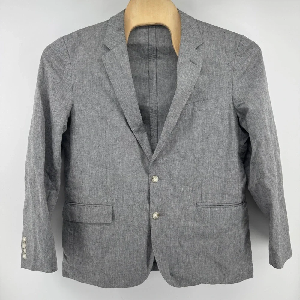 J.Crew Ludlow Slim Blazer 44R Grey Somelos Linen Blend Sport Coat Portugal